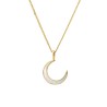 [WBT] Gold Crescent Moon Necklace with Mother-of-Pearl Inlay